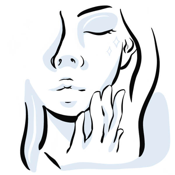 Illustration of a woman's glowing face